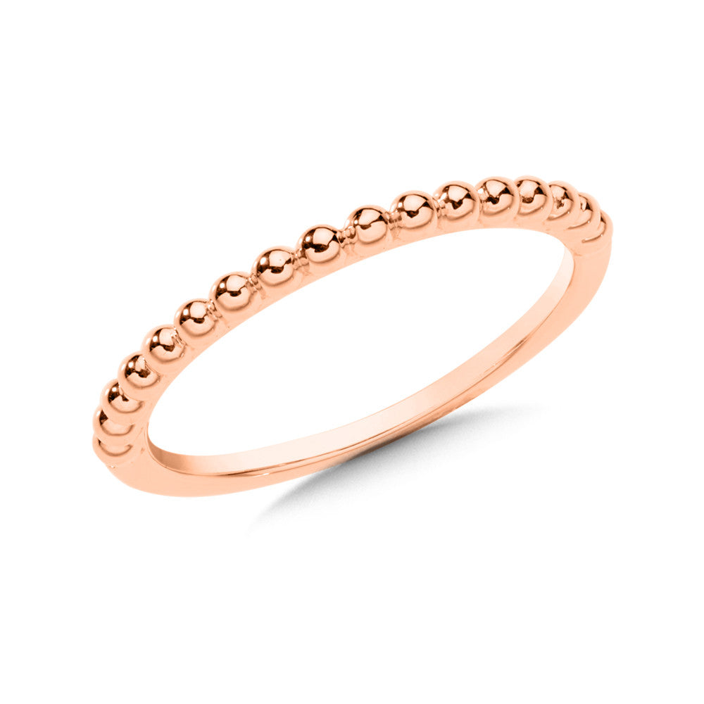 14K Rose Gold Bead Style Stackable Ring