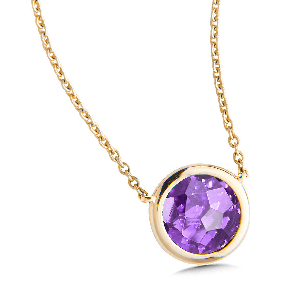 14K Rose Gold Amethyst Layering Pendant