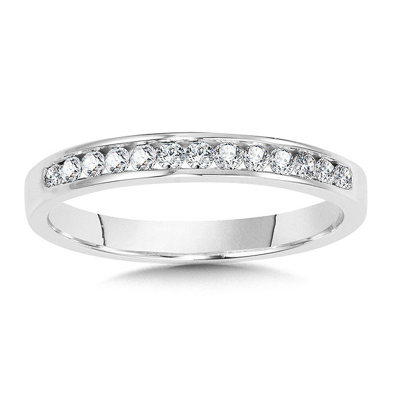 14K White Gold Channel Set Diamond Wedding Band by SDC Creations