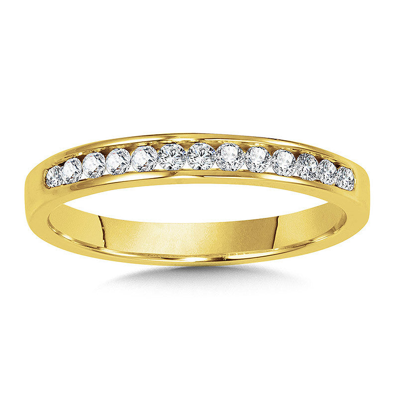 14K Yellow Gold Channel Set Diamond Wedding Band by SDC Creations