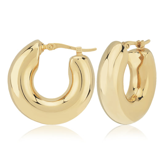 14K Yellow Gold Chubby Hoop