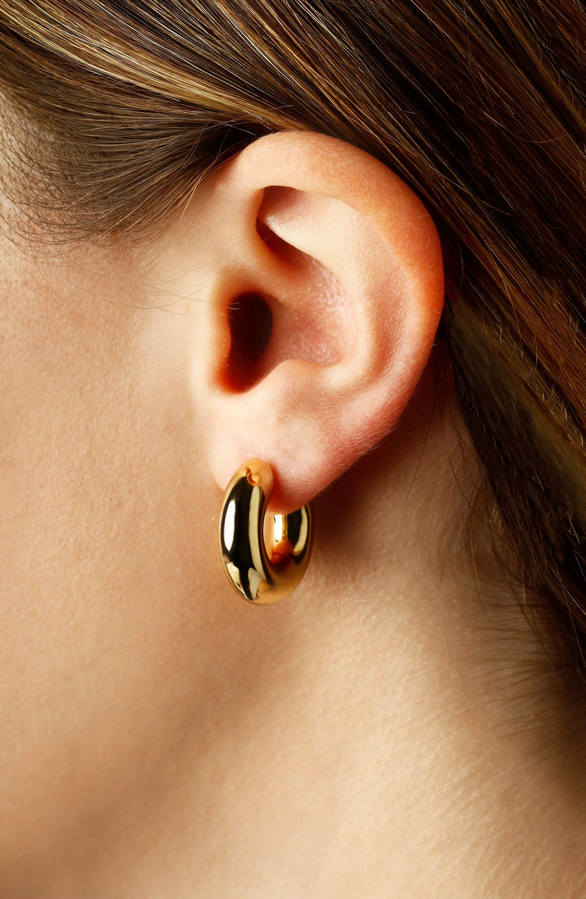 14K Yellow Gold Chubby Hoop