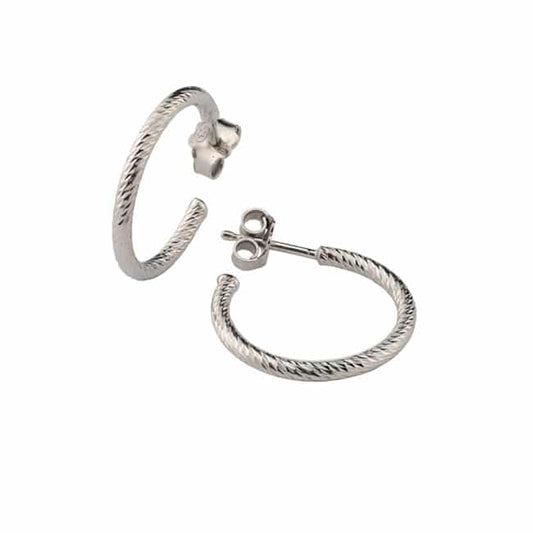 Sterling Silver Sparkle Hoop Earrings 3/4 inch by Frederic Duclos