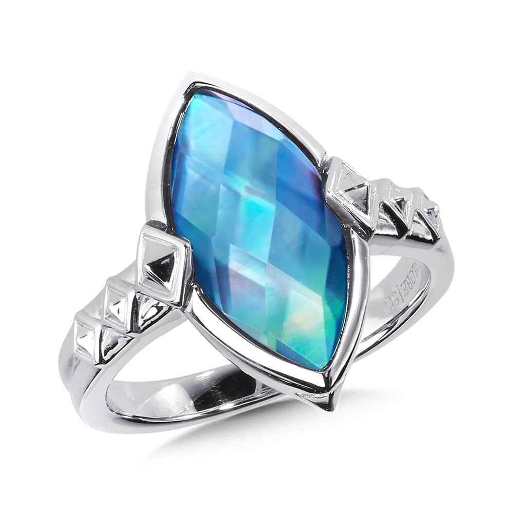 Dyed Mother of Pearl Fusion Ring in Sterling Silver by SDC Creations