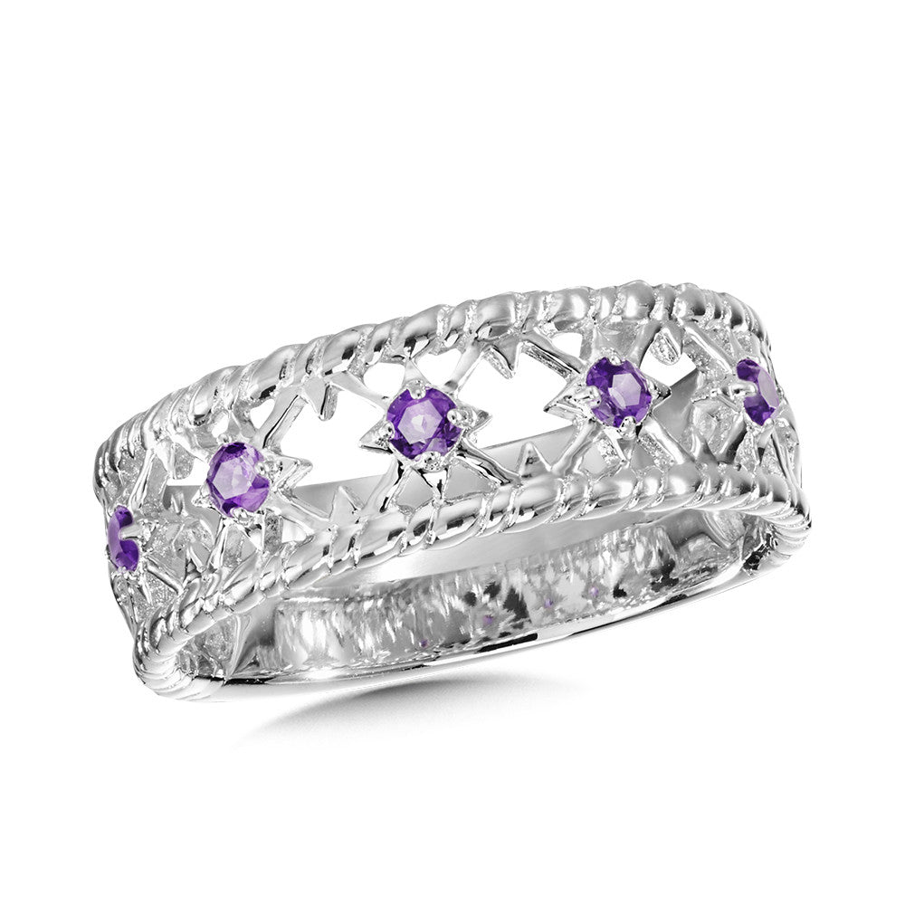 Sterling Silver Amethyst Eternity Band by SDC Creations