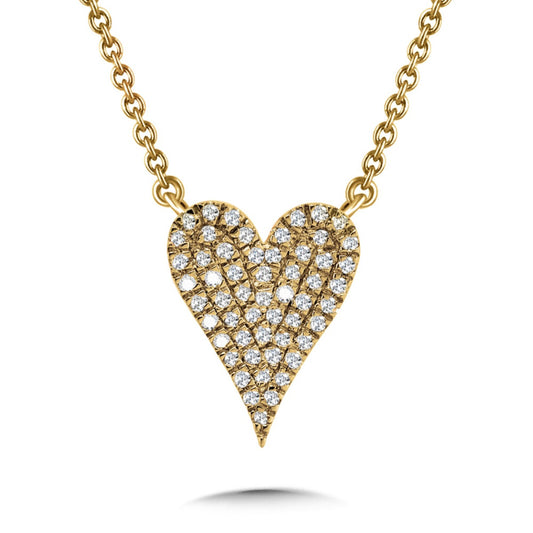 10K Yellow Gold Pave Diamond Necklace